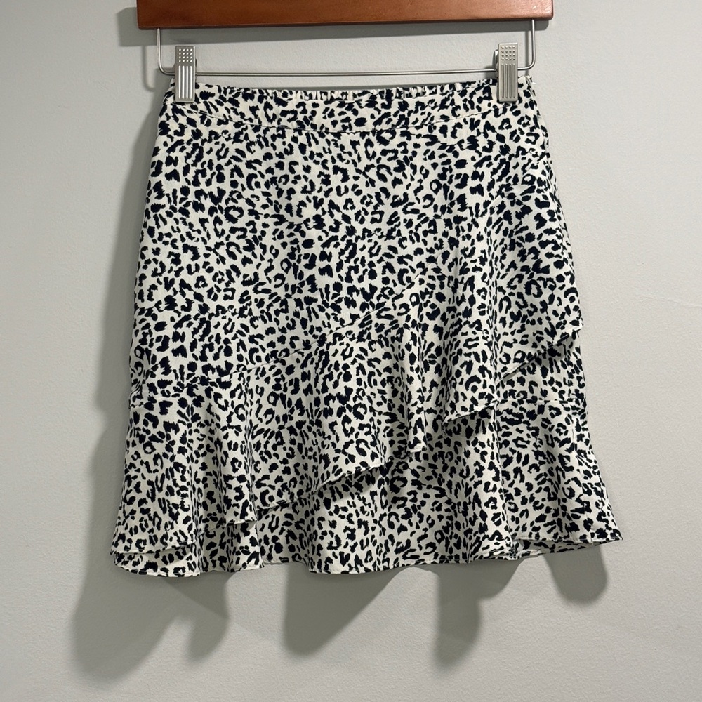 Altar'd State Women’s Black and Ivory Animal‎ Print Mini Skirt Size XS
